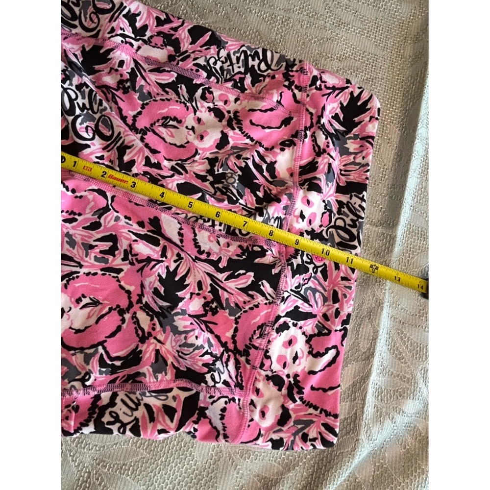 Lilly Pulitzer Luxletic Panda Prowl Pink Black Floral Leggings Side Pockets M - Picture 7 of 11